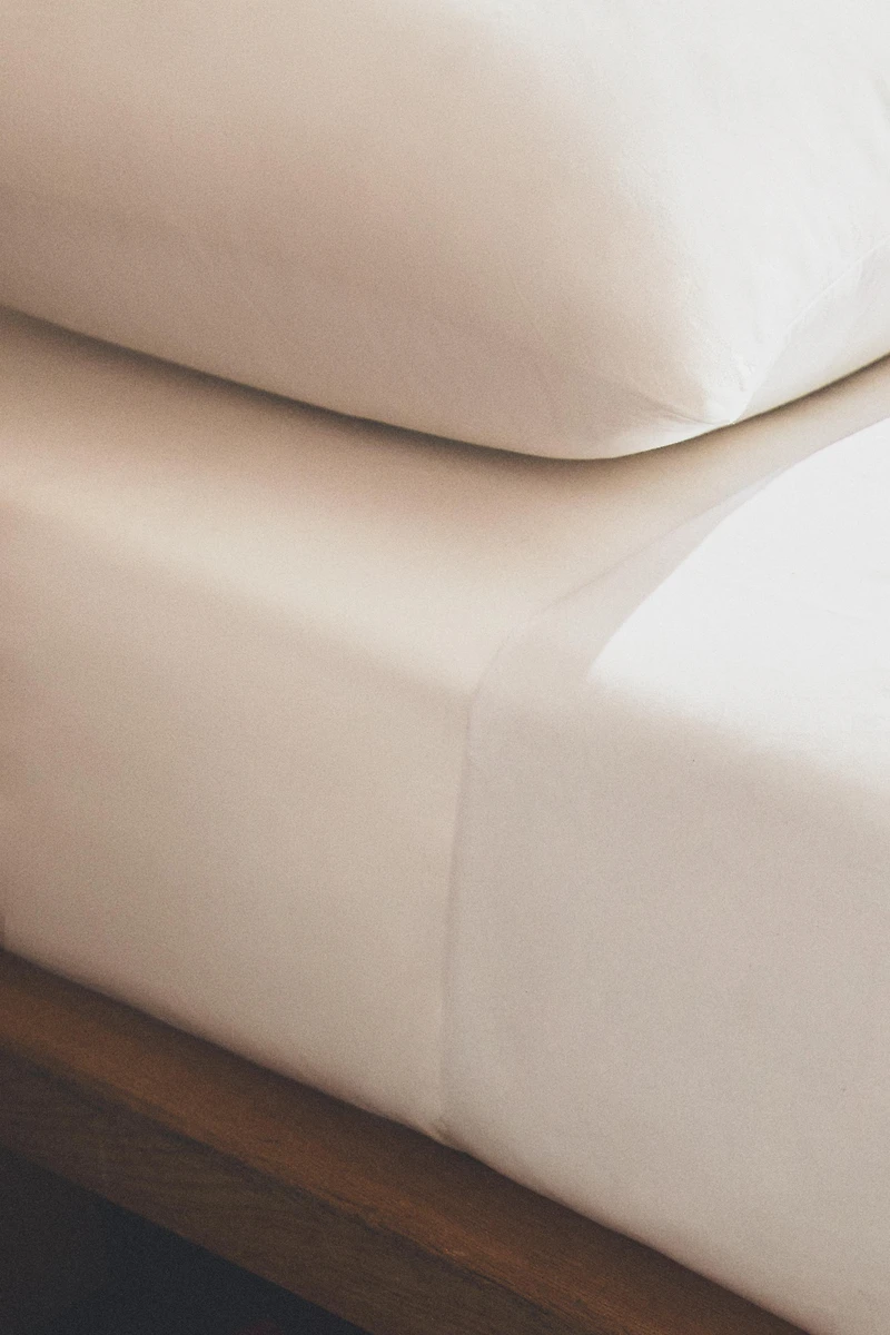 PERCALE COTTON FITTED SHEET | 11.8" THICK (500 THREAD COUNT)