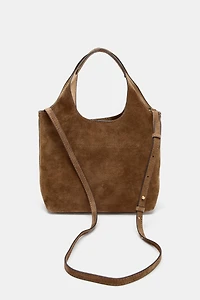 SPLIT LEATHER MINI SHOPPER BAG