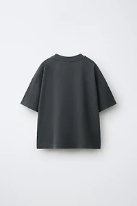 WASHED EFFECT EMBROIDERED LOGO POCKET T-SHIRT