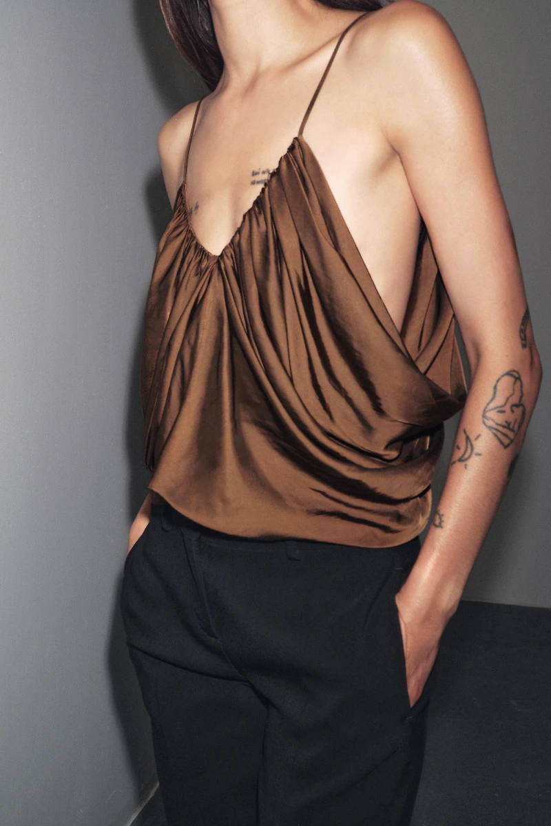 TOP DRAPÉ SATINÉ ZW COLLECTION