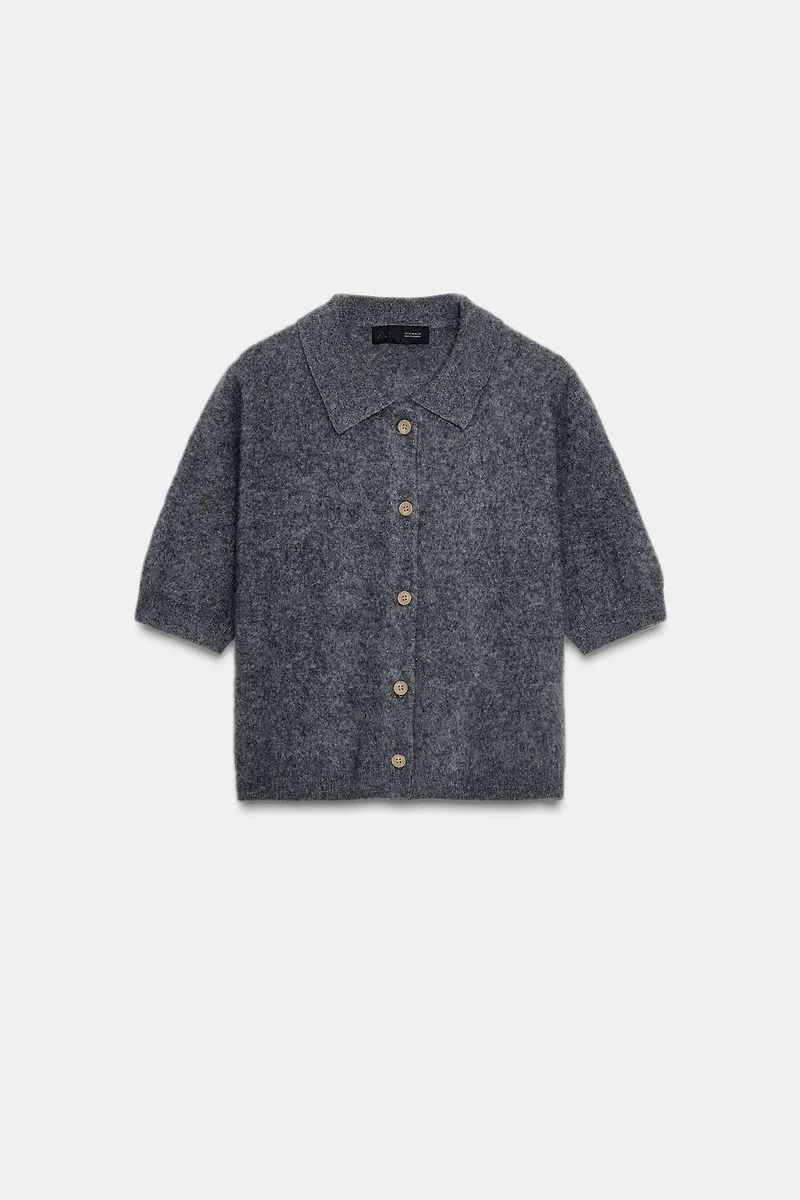 SHORT SLEEVE 100% WOOL POLO JACKET