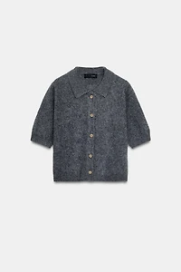 SHORT SLEEVE 100% WOOL POLO JACKET