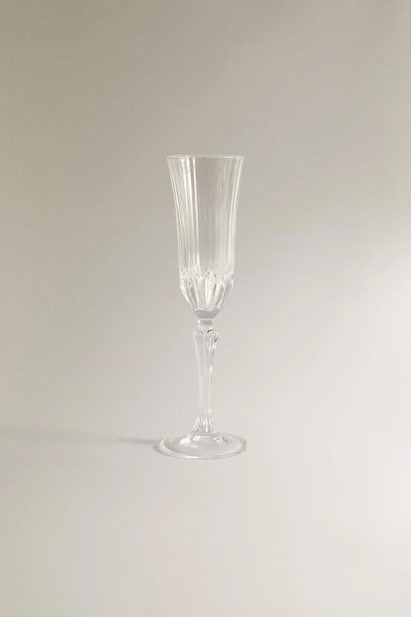 ENGRAVED CRYSTALLINE FLUTE GLASS WITH ENGRAVED GLASS EFFECT