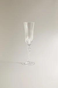 ENGRAVED CRYSTALLINE FLUTE GLASS WITH ENGRAVED GLASS EFFECT