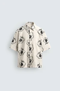 FLORAL EMBROIDERED JACQUARD SHIRT