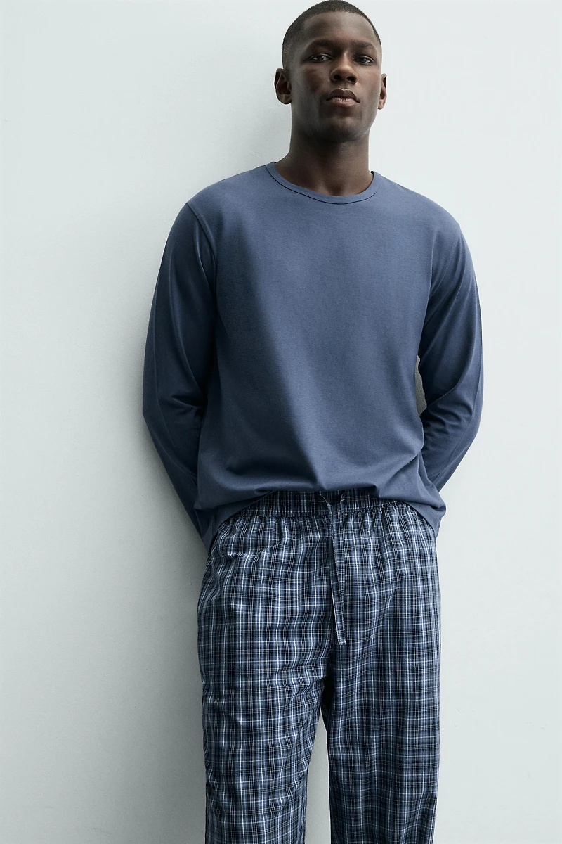 PLAID COMBINED PAJAMA SET