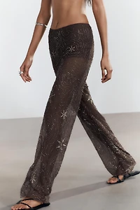 BEADED SEQUIN PANTS