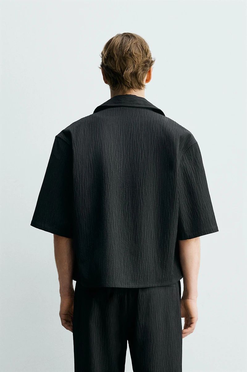 RELAXED FIT PLAID JACQUARD SHIRT