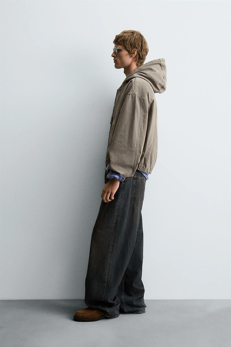 WASHED HOODED JACKET