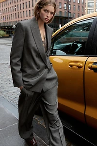 WIDE LEG PLEATED PANTS