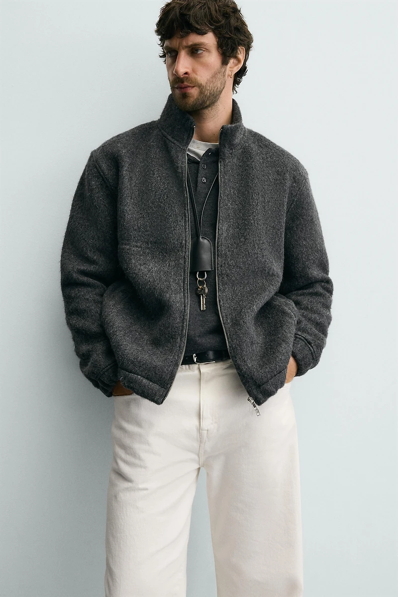 RELAXED FIT TEXTURED JACKET
