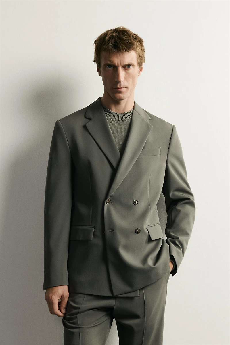 COMFORT DOUBLE BREASTED SUIT BLAZER