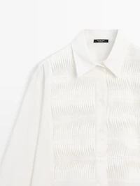 Chemisier plastron 100 % coton