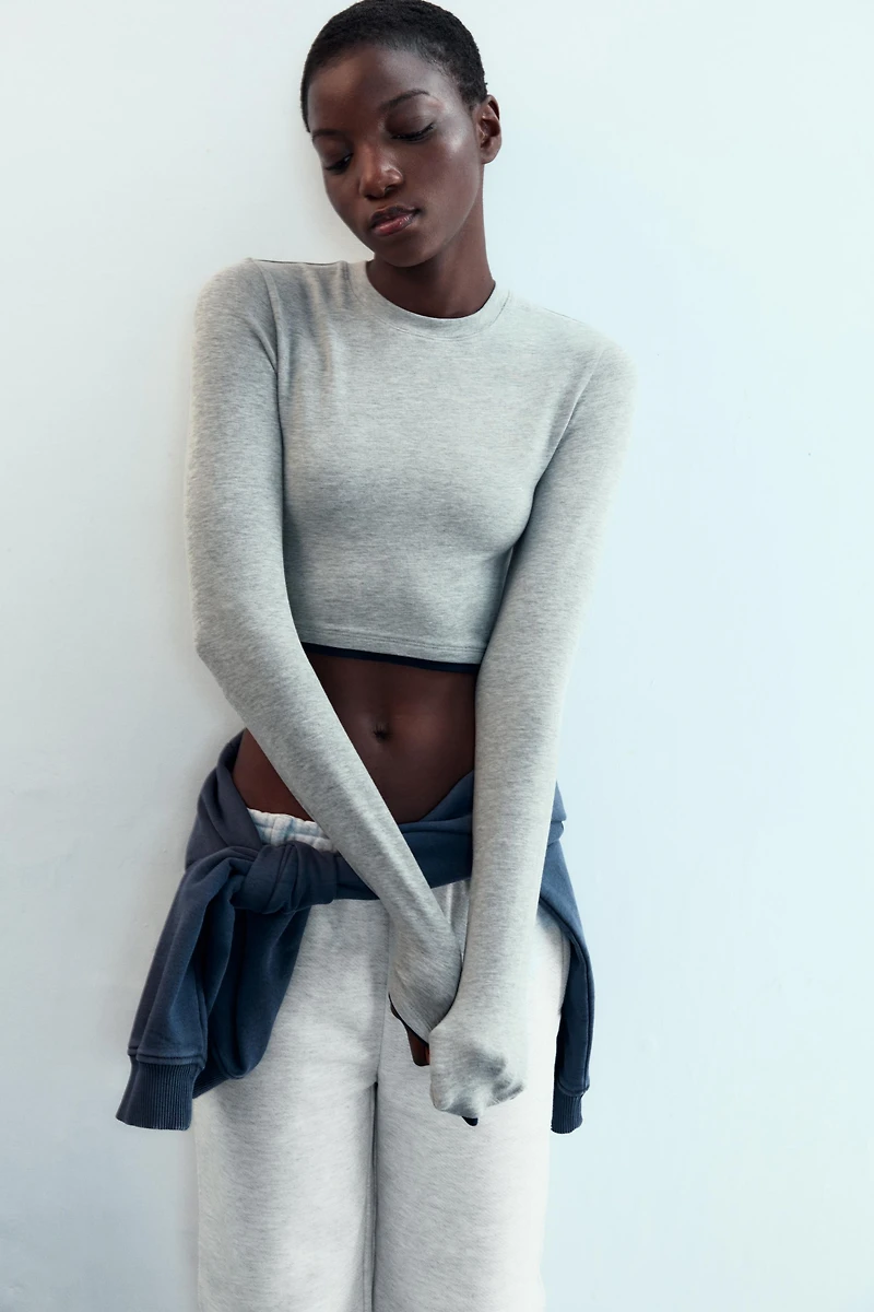 T-SHIRT COURT EFFET DOUBLE