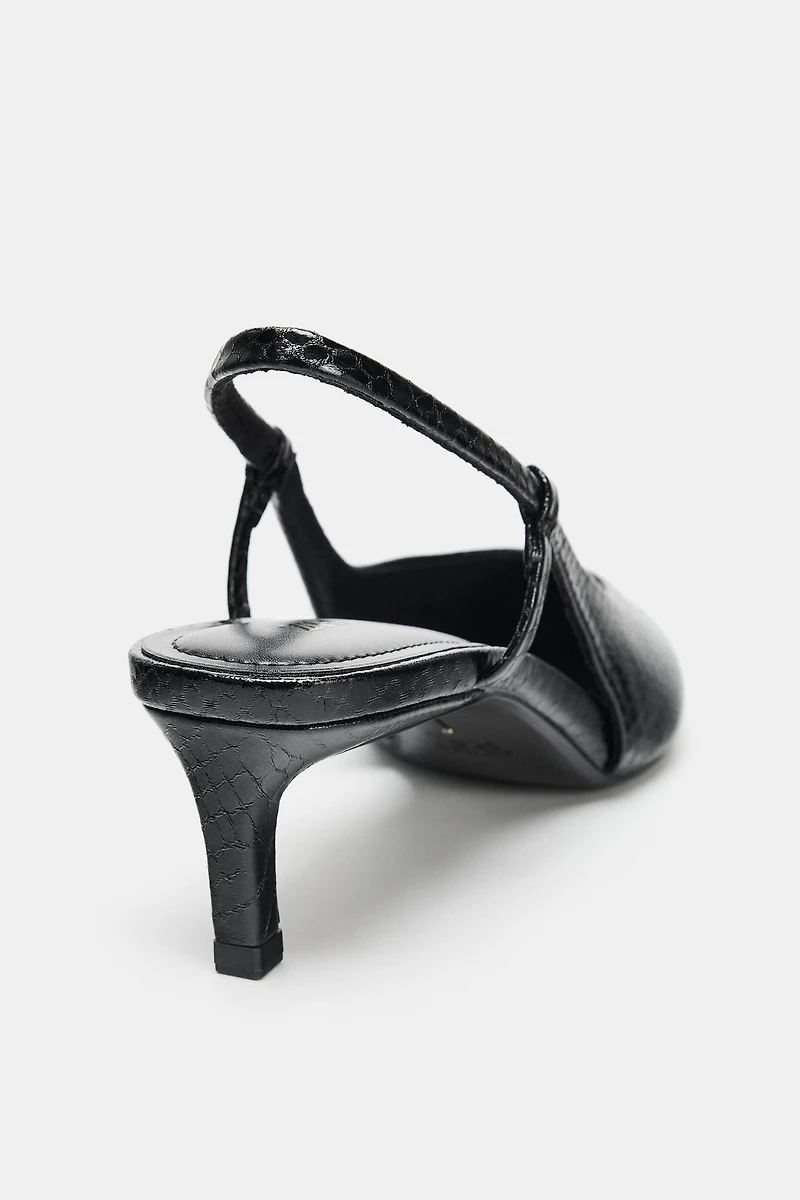 TEXTURED SLINGBACK SHOES
