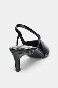 TEXTURED SLINGBACK SHOES