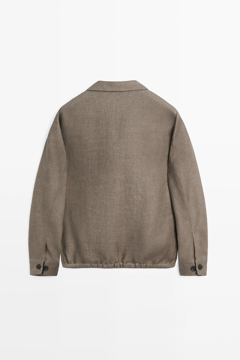 Faded linen total look jacket