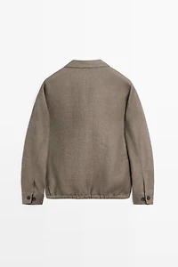Faded linen total look jacket