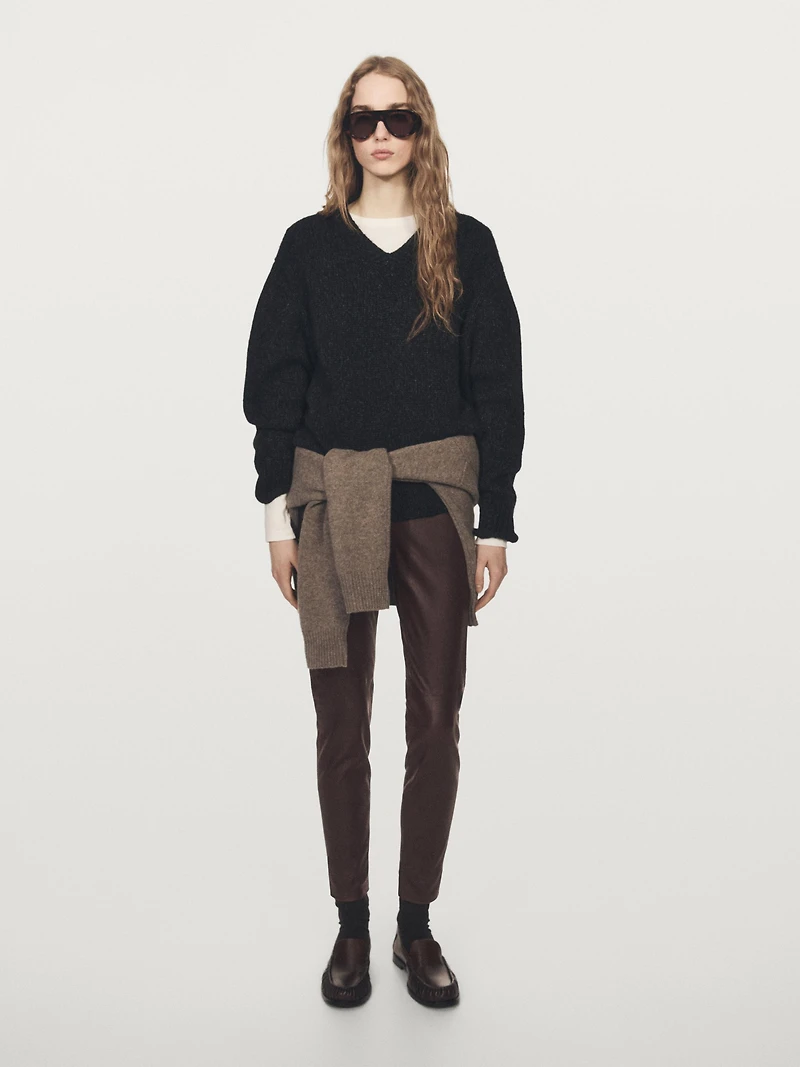 Nappa leather leggings