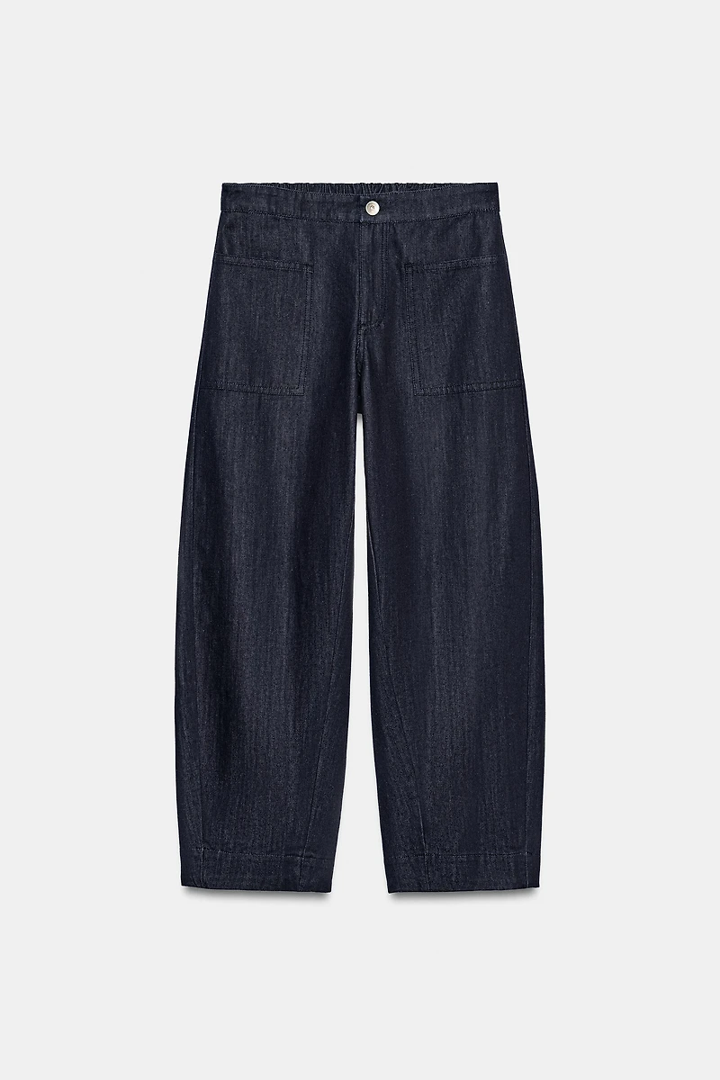 ZW COLLECTION BARREL POCKET DENIM PANTS