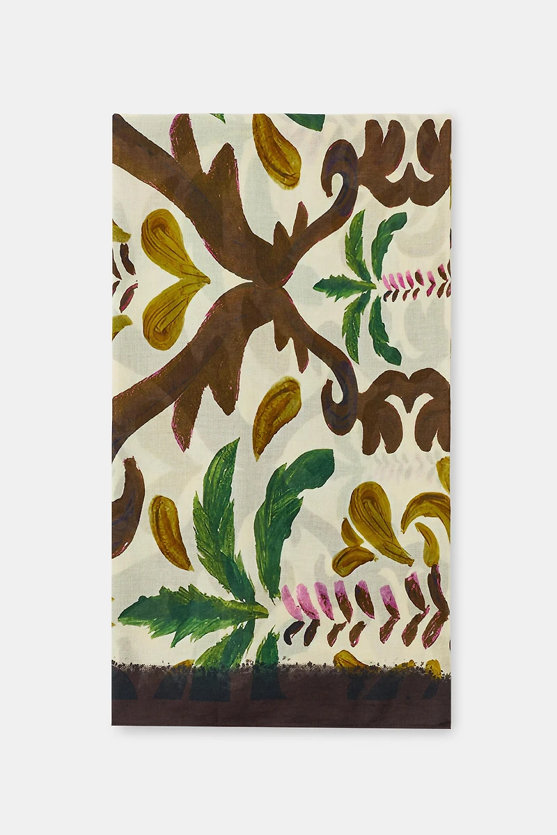 PALM TREE PRINT COTTON SCARF