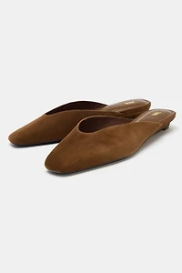 SUEDE WEDGE SLINGBACKS