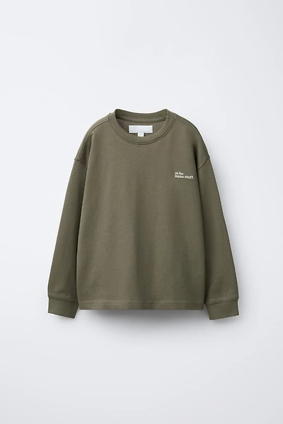 HEAVYWEIGHT EMBROIDERED TEXT T-SHIRT