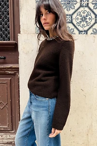 KNIT JEWELED BEAD COLLAR JUMPER