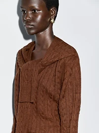 Wool blend cardigan with scarf detail