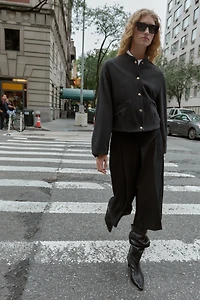 SOFT BOMBER WITH ELASTIC HEM