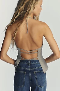 PINSTRIPE HALTER TOP