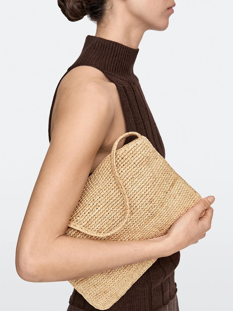 Petit sac épaule en raphia