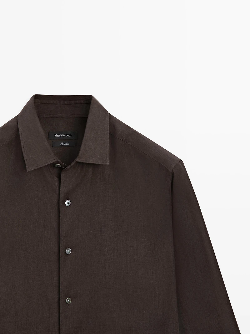 Extra fine regular fit linen shirt