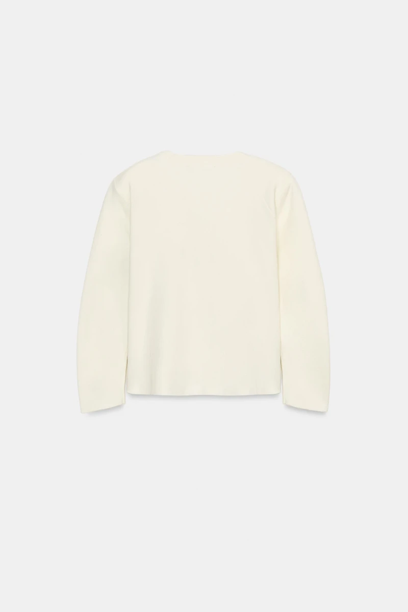 FITTED KNIT JACKET WITH SHOULDER PADS