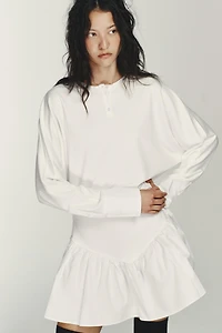 SHORT COMBINATION BATWING SLEEVE DRESS