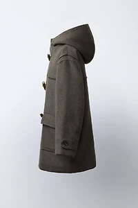 CLOTH DUFFEL COAT WITH WOOL