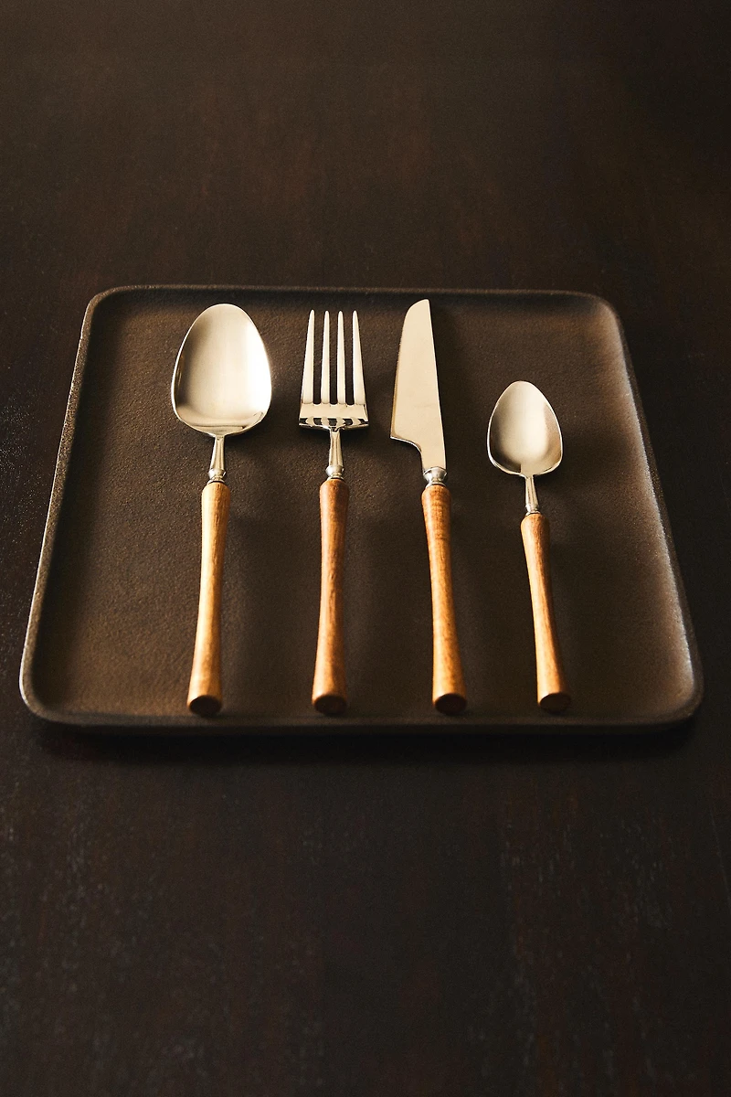 4-PIECE WOODEN FLATWARE SET