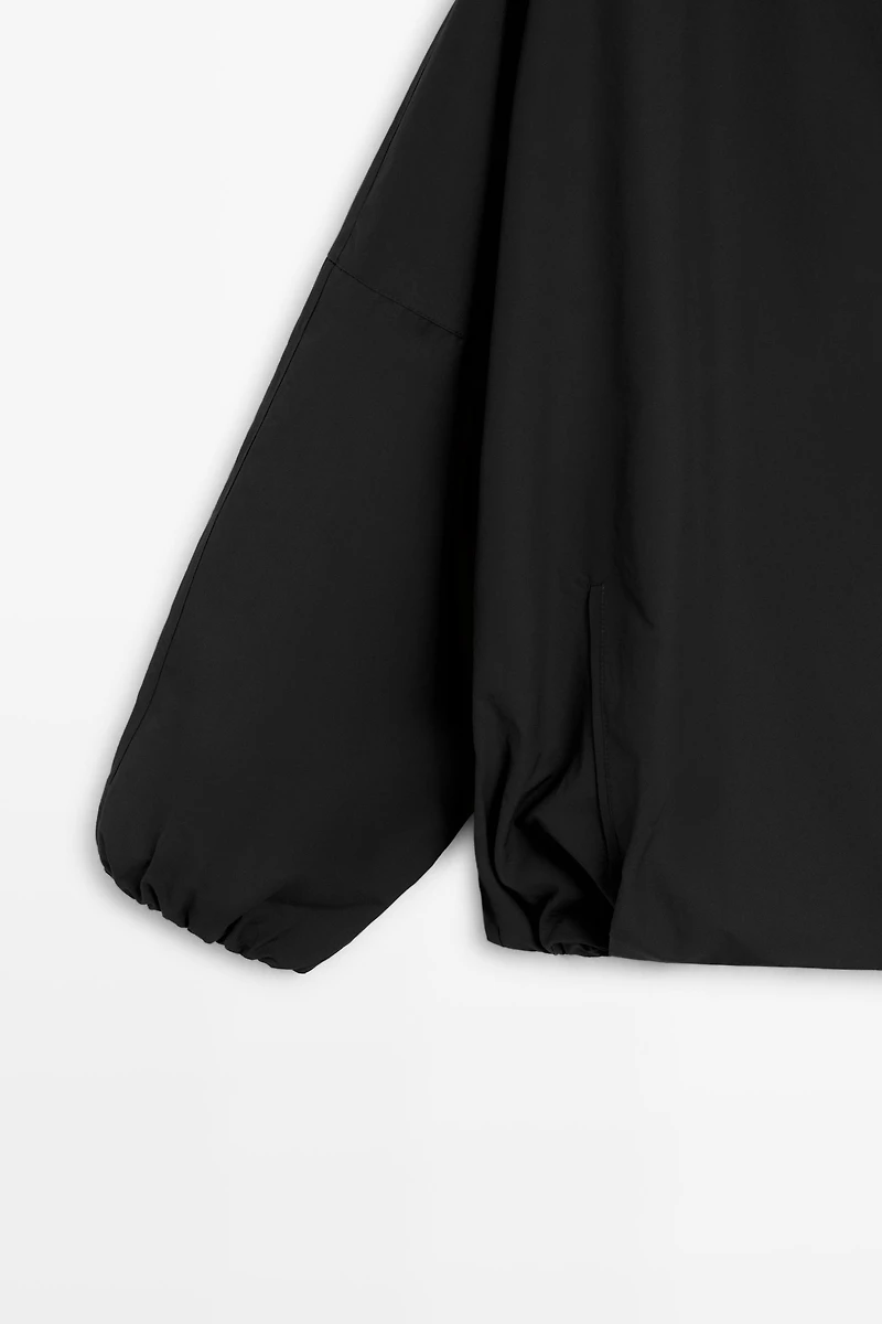 Cotton blend technical jacket with side button
