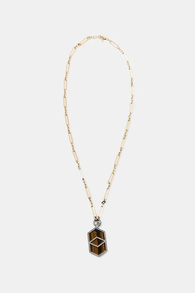 METAL SHINY STONE NECKLACE