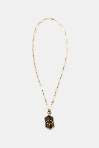 METAL SHINY STONE NECKLACE