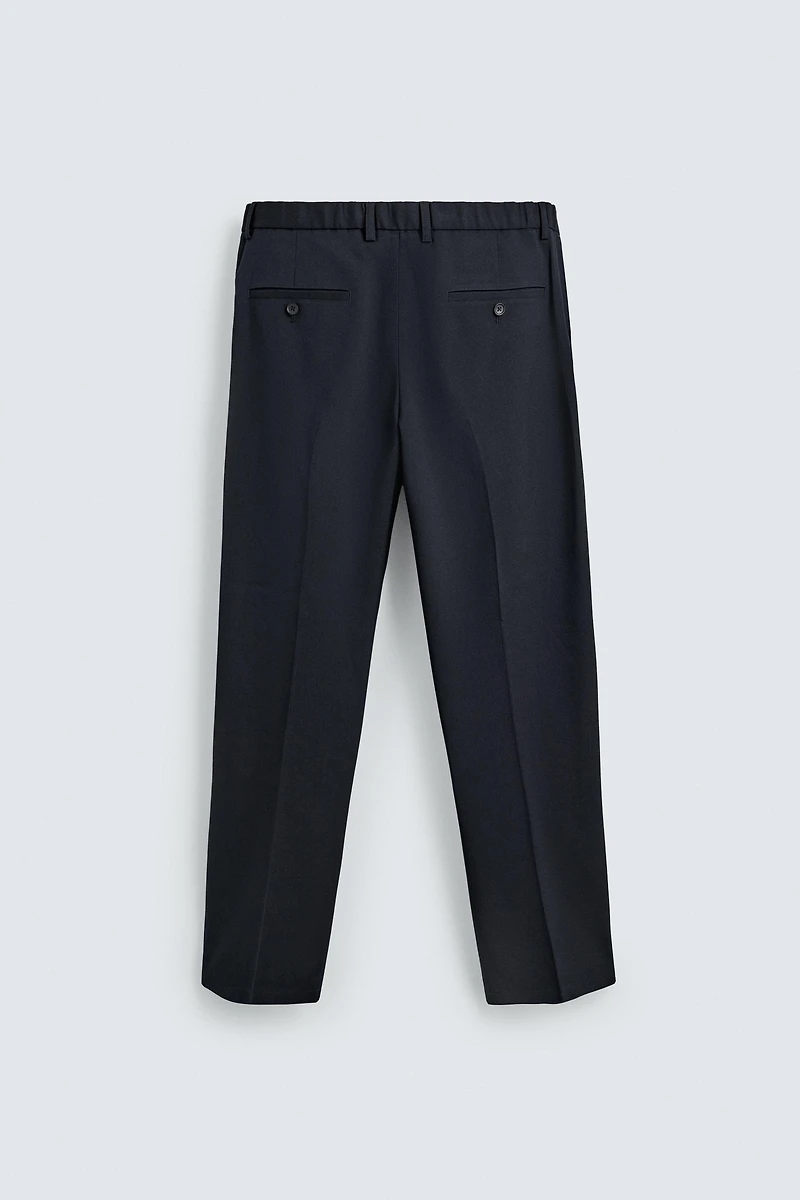PANTALON REGULAR FIT EN LAINE SANS REPASSAGE