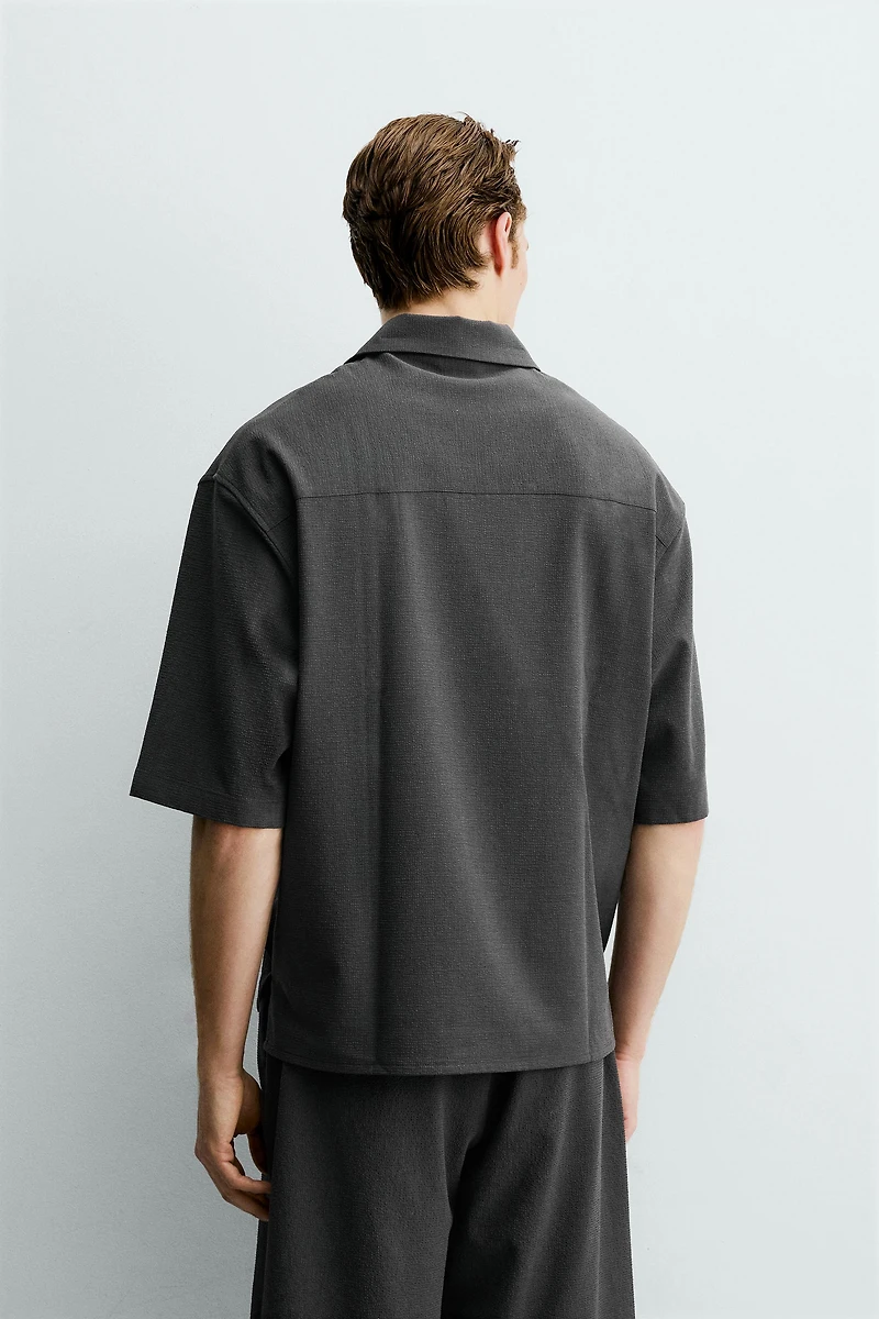 CHEMISE POLO RELAXED FIT TEXTURE IRRÉGULIÈRE