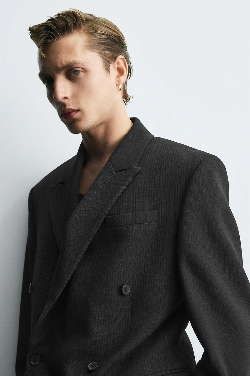LIMITED EDITION DOUBLE BREASTED PINSTRIPE SUIT BLAZER