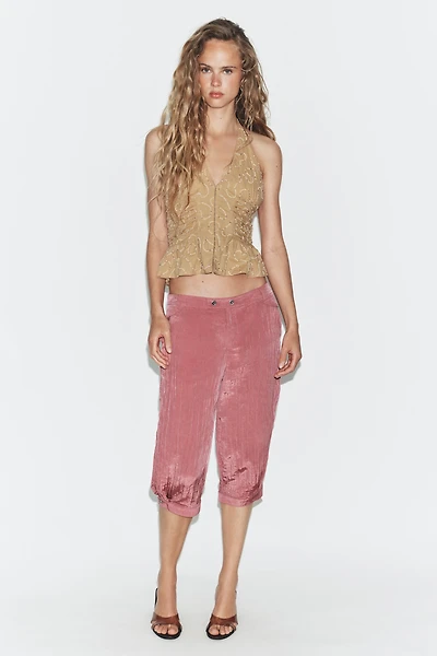 BEADED HALTER TOP
