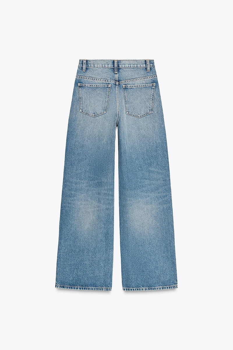 TRF HIGH WAIST CROSSOVER WIDE LEG JEANS