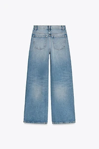 TRF HIGH WAIST CROSSOVER WIDE LEG JEANS