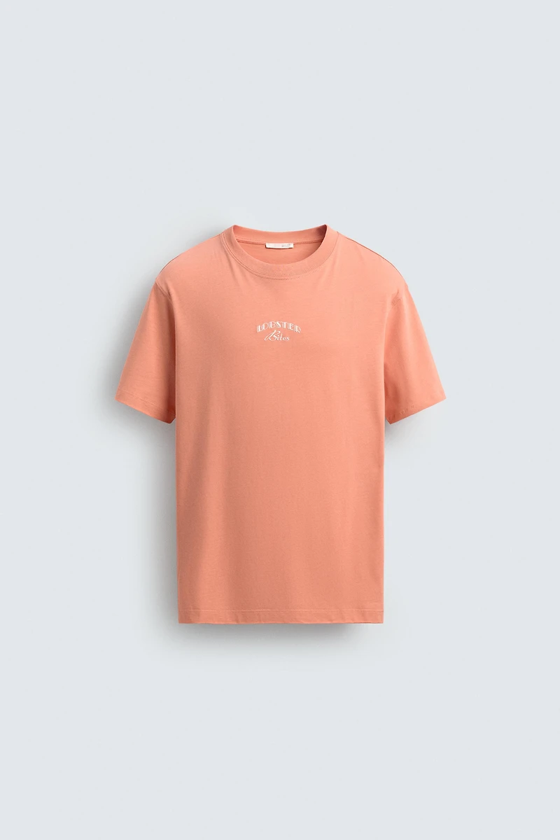 T-SHIRT REGULAR FIT BRODERIE CONTRASTANTE