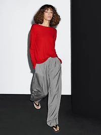 Pull laine à col bateau