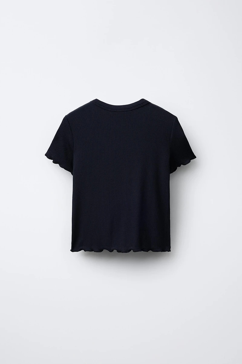 RIBBED SEQUIN T-SHIRT
