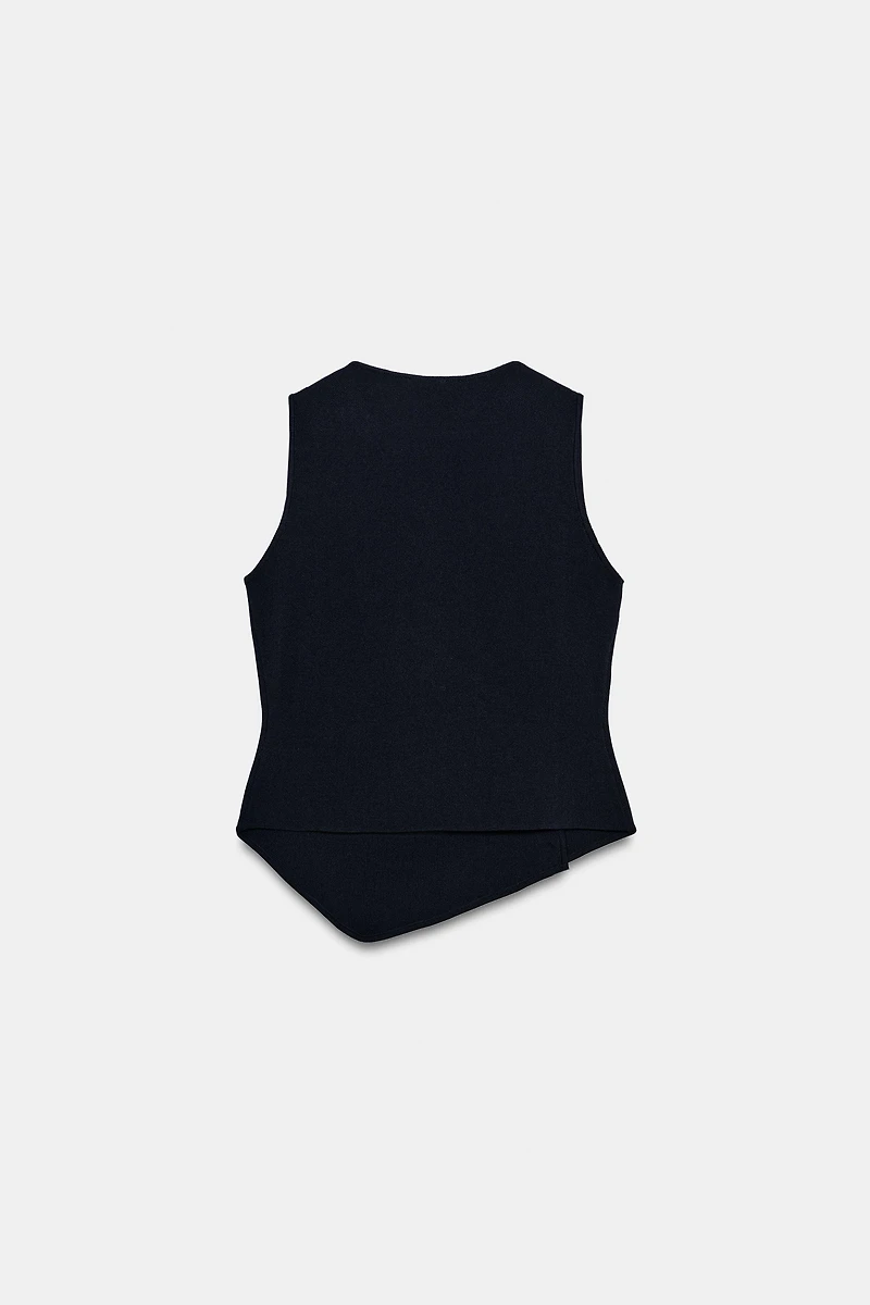 TOP EN MAILLE À FERMETURE ASYMÉTRIQUE